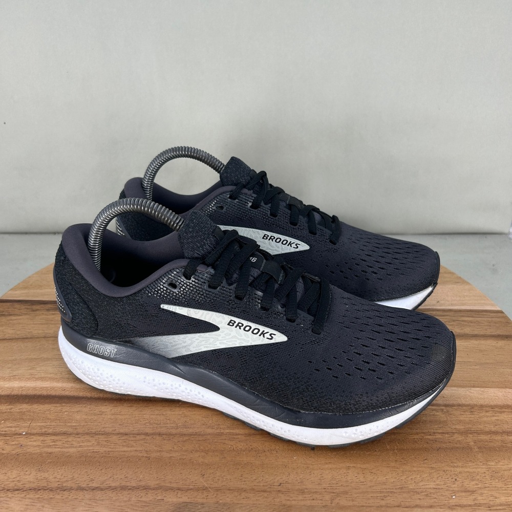 Brooks Ghost 16 Womens Running Shoes Black Grey 1204071B090 Size 9 Medium B